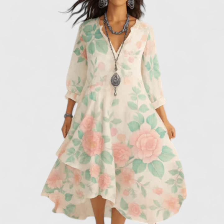 Marina - Vintage Boho V-hals Kjole