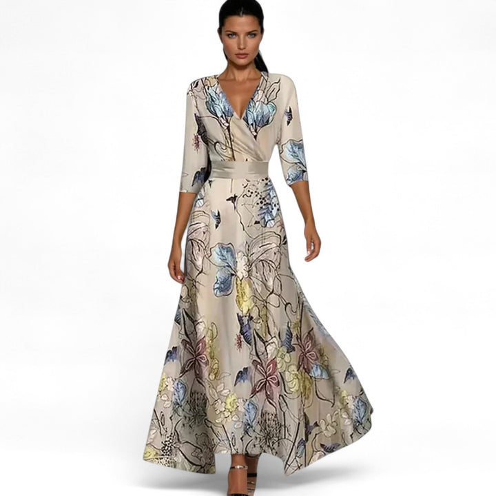 Emily™ | Stilfuld Blomstret Omslagskjole