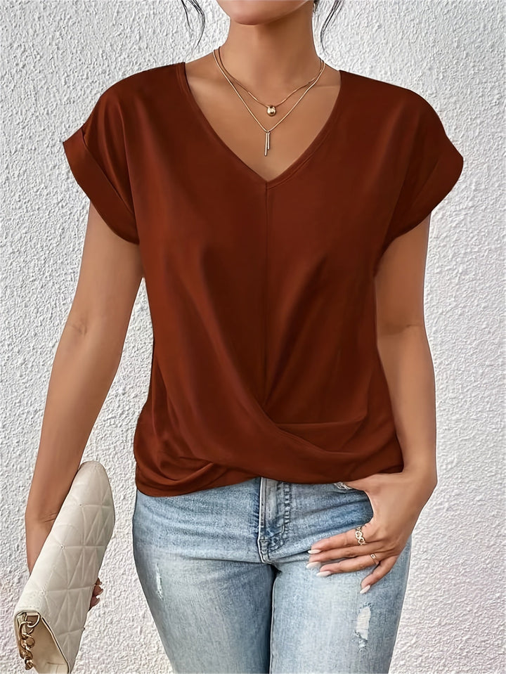 Eloise | Stilfuld V-hals-top med snoet front
