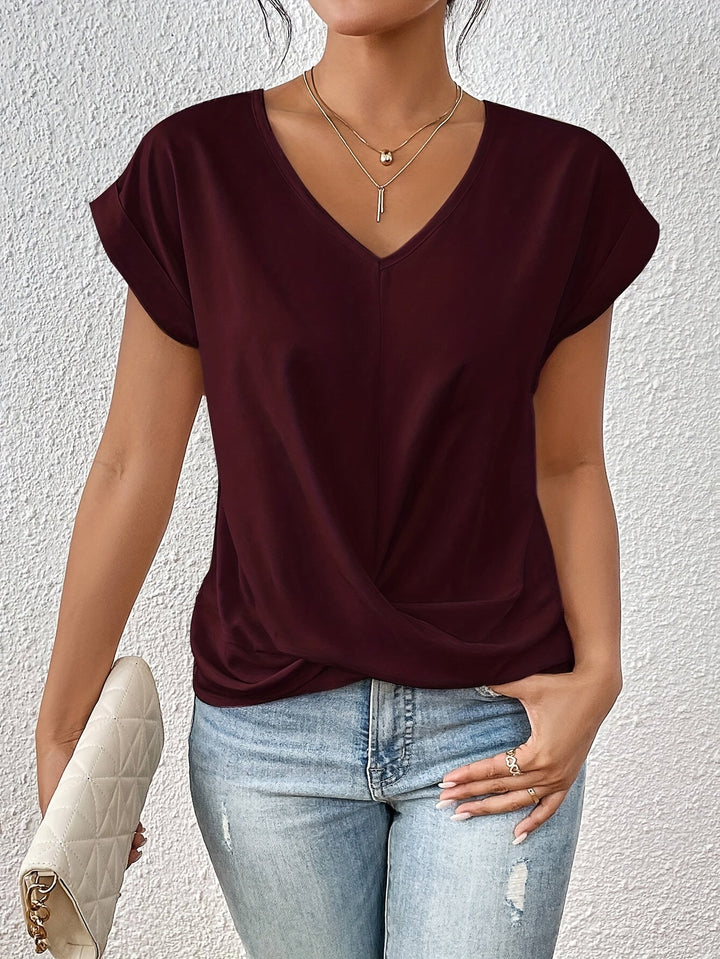 Eloise | Stilfuld V-hals-top med snoet front