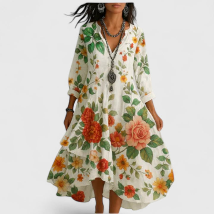 Marina - Vintage Boho V-hals Kjole