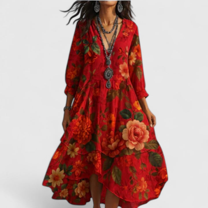 Marina - Vintage Boho V-hals Kjole