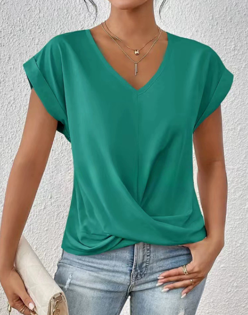 Eloise | Stilfuld V-hals-top med snoet front