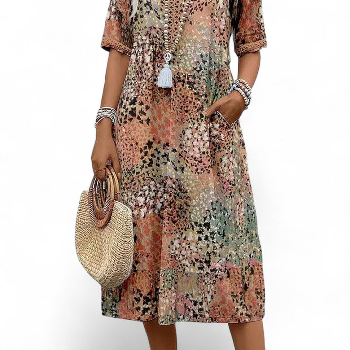 Harper™ | Livlig Blomstret Kjole