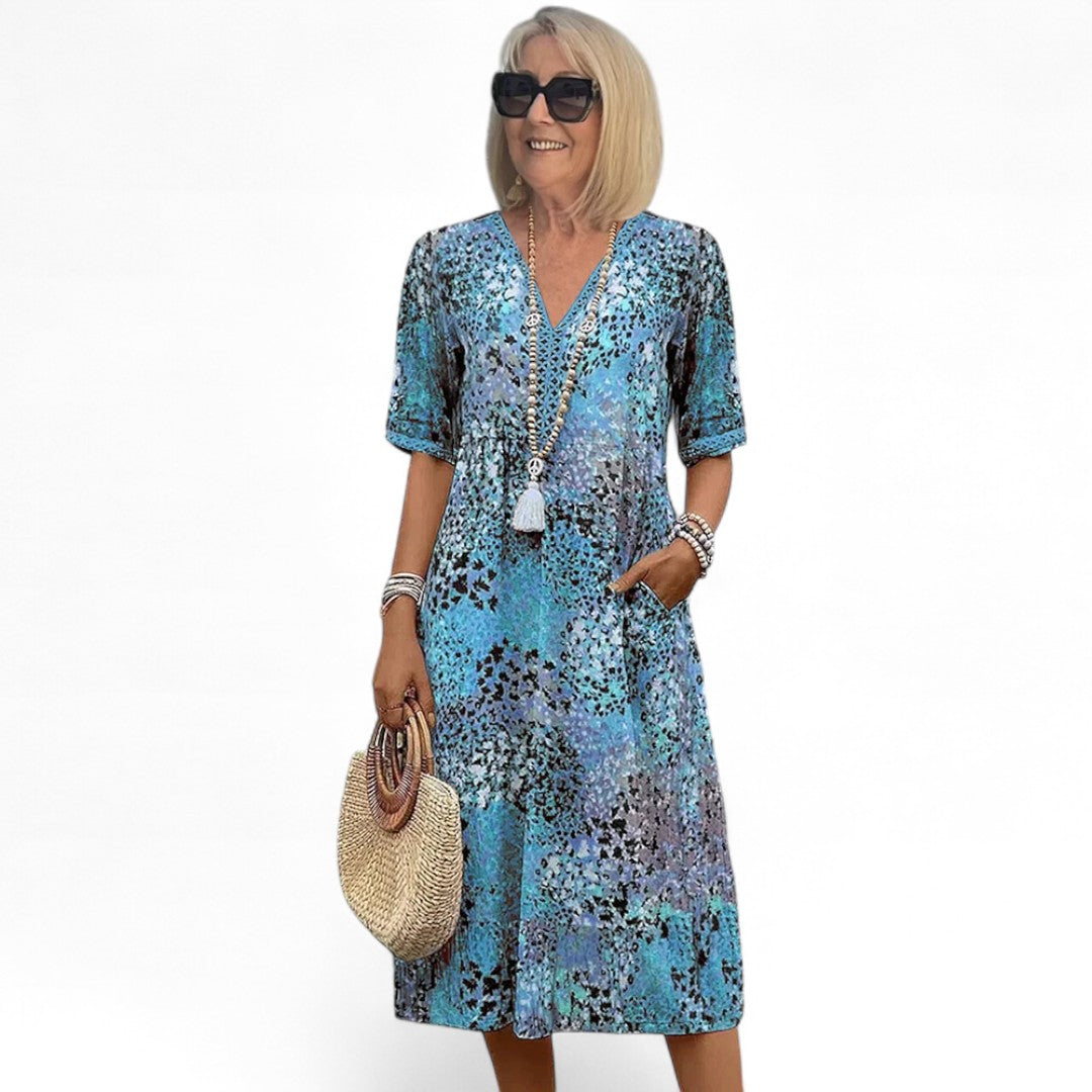Harper™ | Livlig Blomstret Kjole
