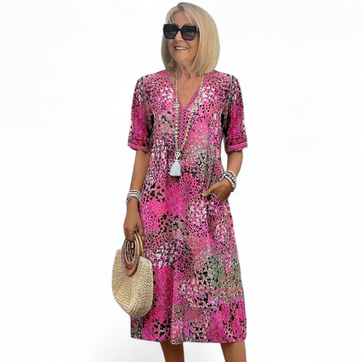 Harper™ | Livlig Blomstret Kjole