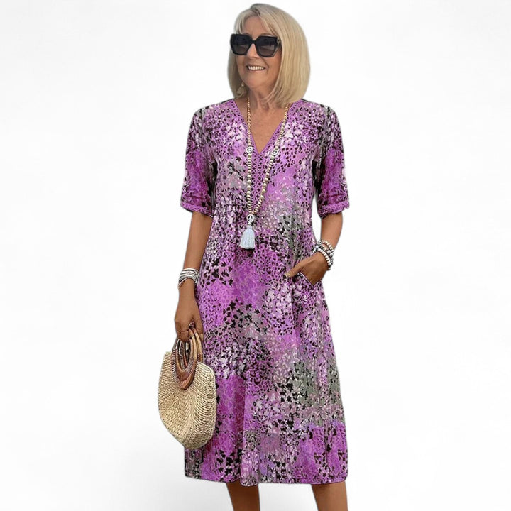 Harper™ | Livlig Blomstret Kjole